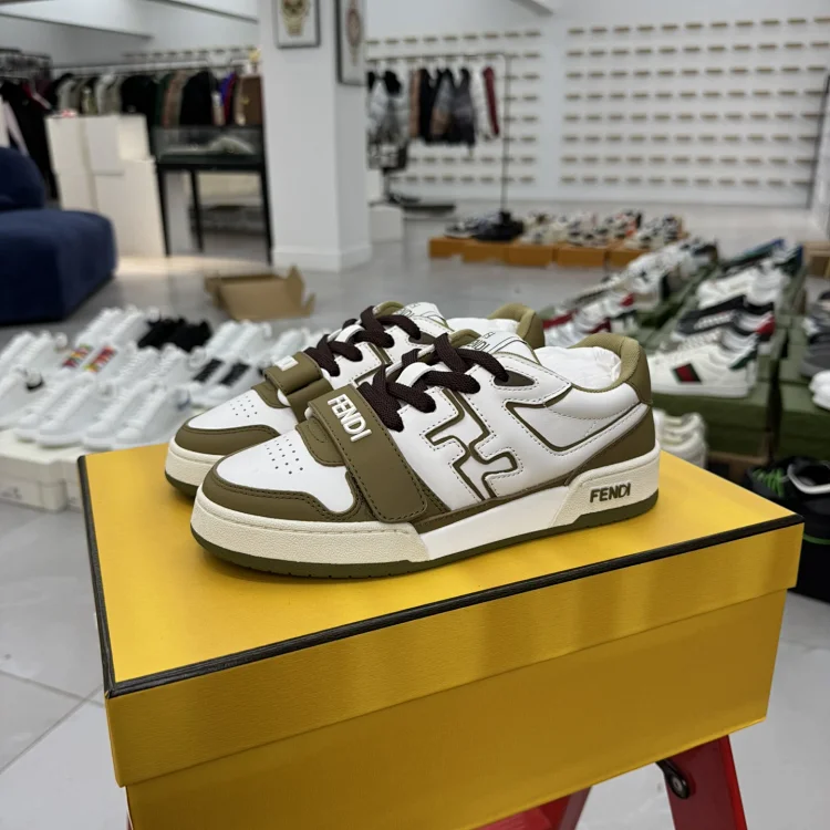 Fendi Women's Metallic Match Leather Trainer