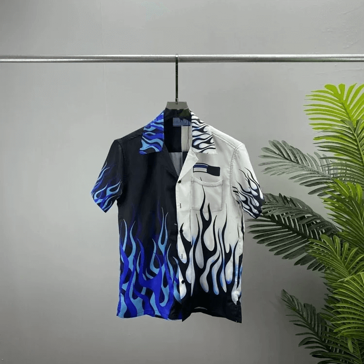 Flame Pattern Button-UpShirt