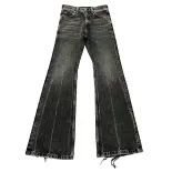 Flared Denim Jeans Black Pants