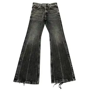 Flared Denim Jeans Black Pants