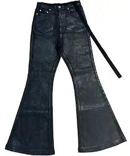 Flared Denim Pants Black Pants