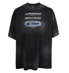 Fromwhat Casual Graphic T-Shirt Black T-Shirts