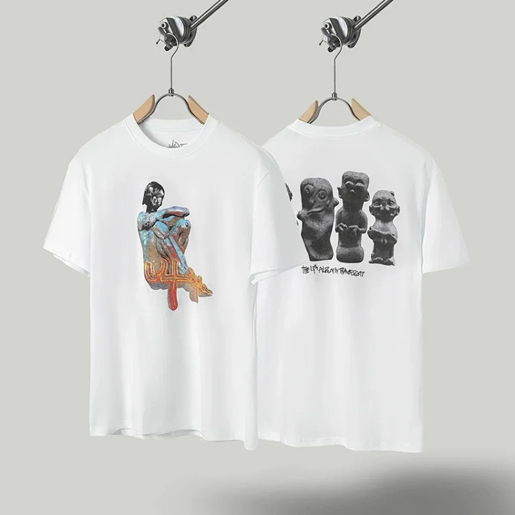 Travis Scott Cactus Jack x Utopia Men's B1 White Tee with prints