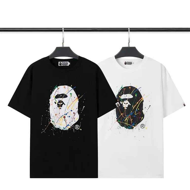 BAPE Paint Splatter Ape Head Tee (Black)