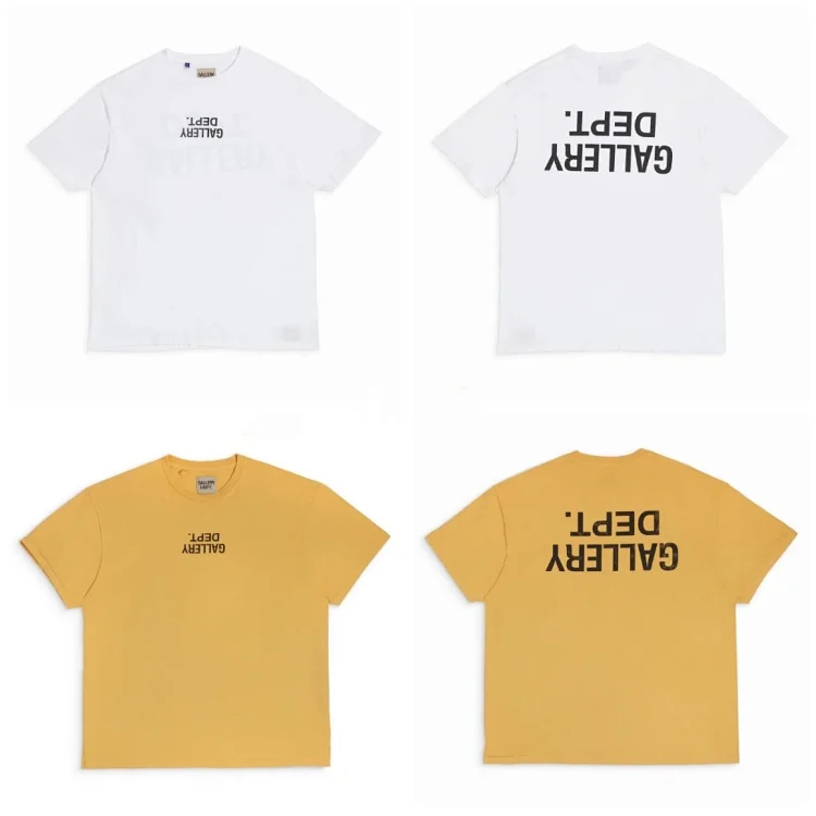 GALLERY DEPT. Gold F UP Upside Logo T Shirt Size XL with brand print