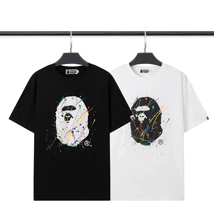 Buy BAPE Paint Splatter Ape Head Tee in Black