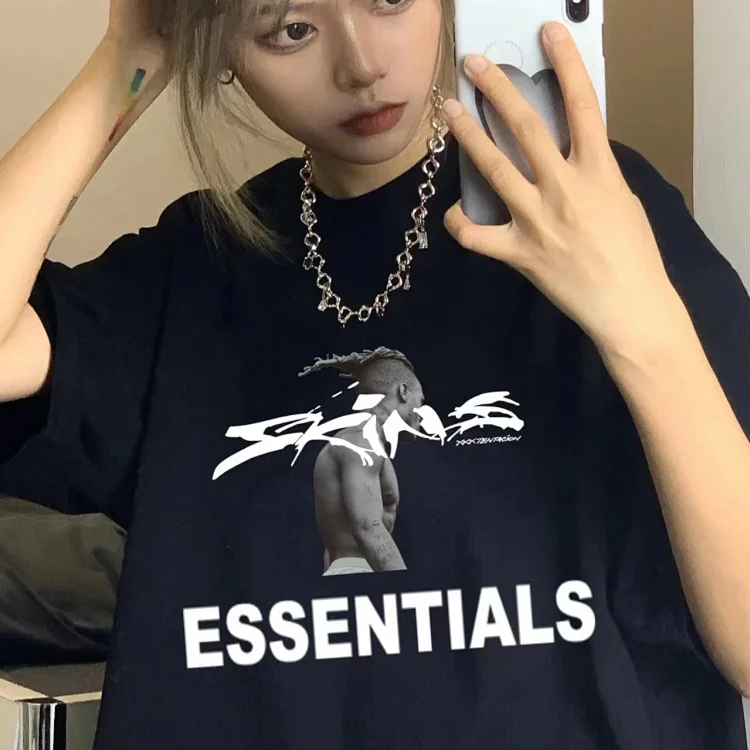 FEAR OF GOD ESSENTIALS Season 10 Dreadlocks Rapper HD Heat Transfer Cotton T-shirt