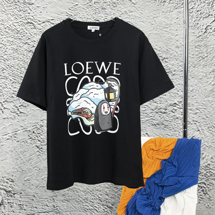 LOEWE unisex short-sleeve T-shirt with faceless man character printing in 2023