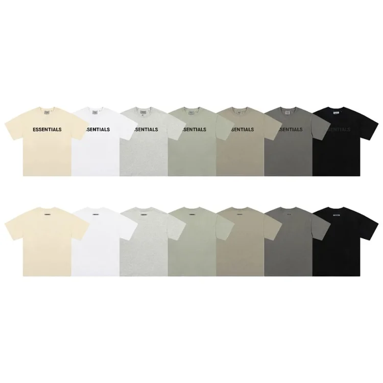 Essentials SS20 Logo Oversized Tee with Front Letter, Black Raised Rubber Lettering, Size L