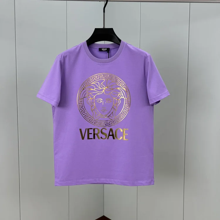 Purple Embellished Medusa Short Sleeve Women's T-Shirt