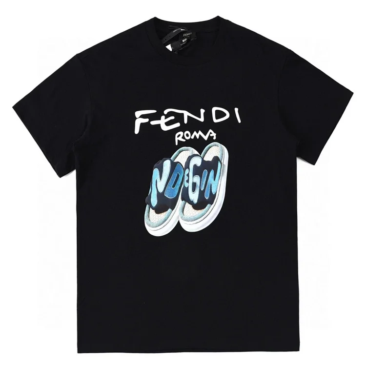 2023 Summer FENDI T-shirt, S - XL, pure cotton, half-sleeve, with Sanda print