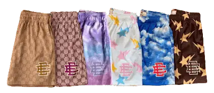Graphic Mesh Shorts Multicolor Pants