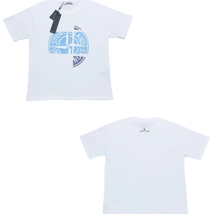 Stone Island men's short-sleeve t-shirt with large logo,loose fit, S - XL, custom imported fabric