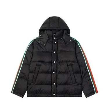 Gucci Down Jacket Black with Stripes Jackets