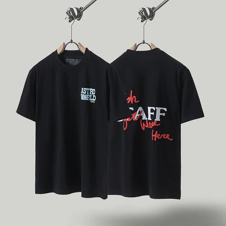 Travis Scott Astroworld Tour Teddy Bear Tee, Hoodies, Staff Tee in Black XL with 'We Were Here' Back Print