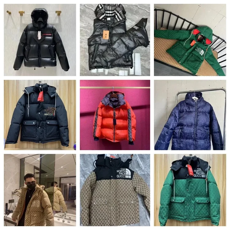 Gucci, The North Face Puffer Jackets, Black, Green, Orange, Jackets