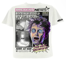HELLSTAR Brainwashed News T-Shirt White T-Shirts