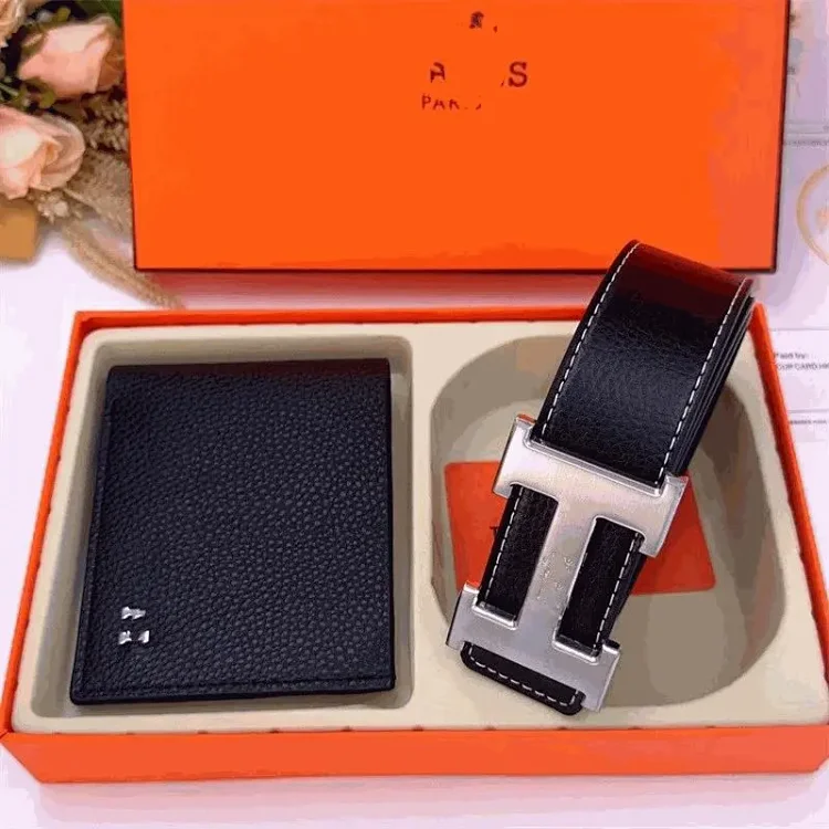 Hermès Wallet and Belt Set Black Mise