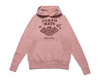 Human Made Logo Print Hoodie Pink Hoodies