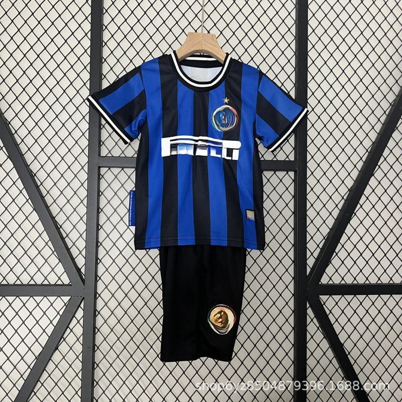 Inter Milan Kids Soccer Jersey Set Black and Blue