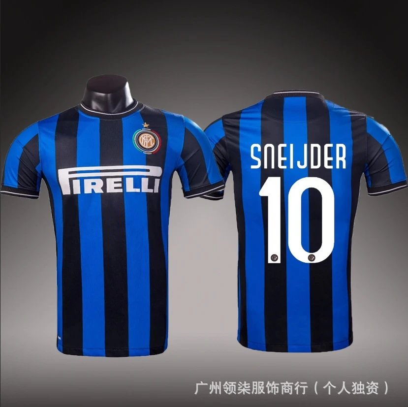 Inter Milan Sneijder 10 Jersey Blue and Black