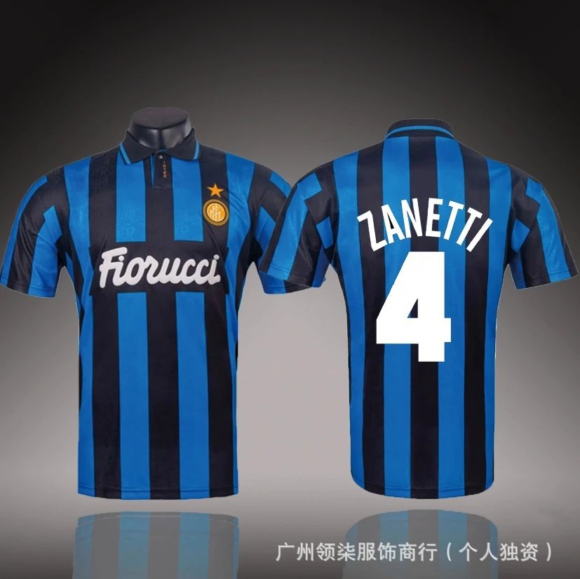 Inter Milan Zanetti #4 Retro Jersey Black/Blue