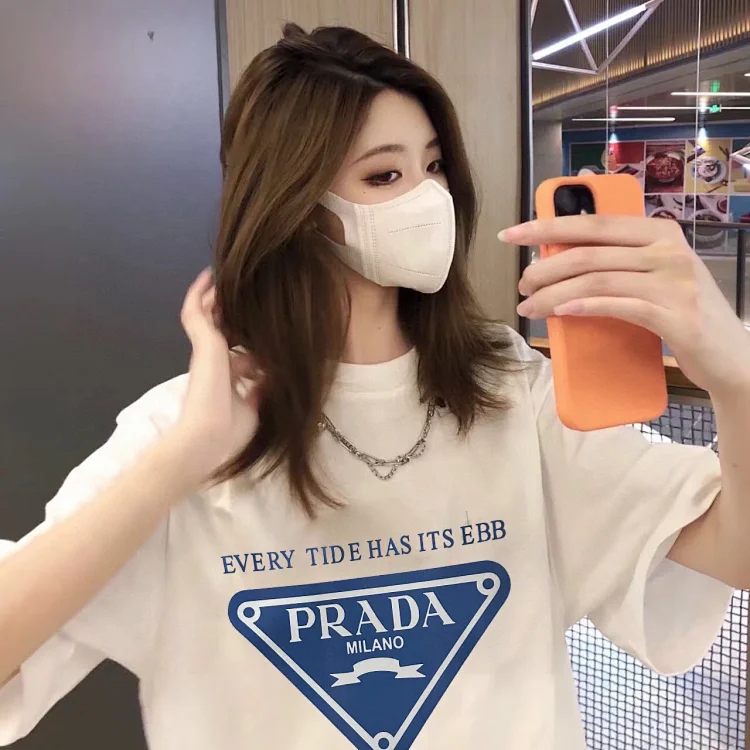 PRADA 2024 latest short-sleeve T-shirt, black, official website and counter same style
