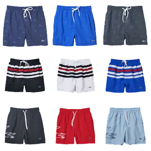 Lacoste Swim Shorts Blue, Red, Black, Striped, Mise