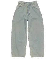 Light-Wash Wide-Leg Denim Pants