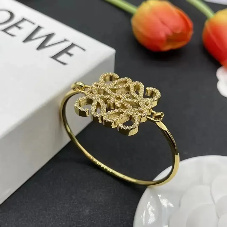 LOEWE Gold Bracelet with Decorative Pattern Jewelry