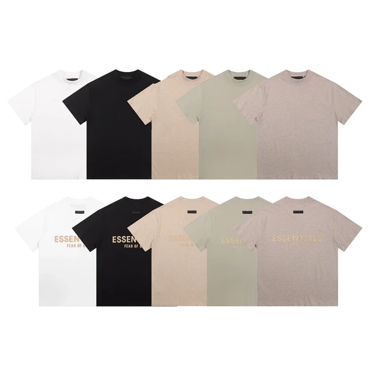 Fear of God Essentials Gold Print Short Sleeve T-Shirts