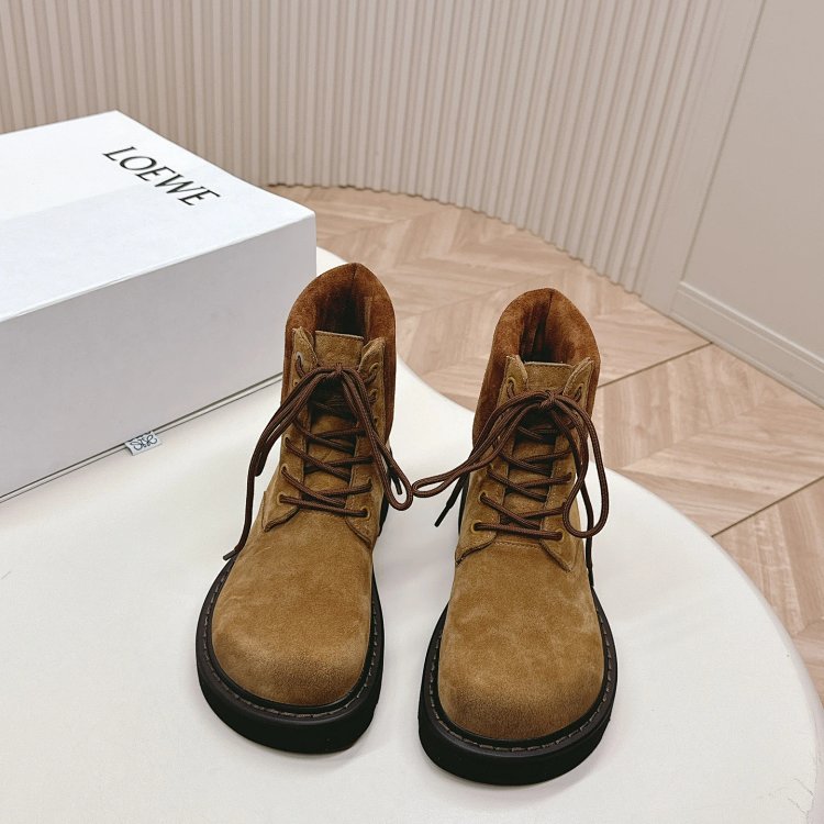 Loewe Suede Boots Brown Shoes