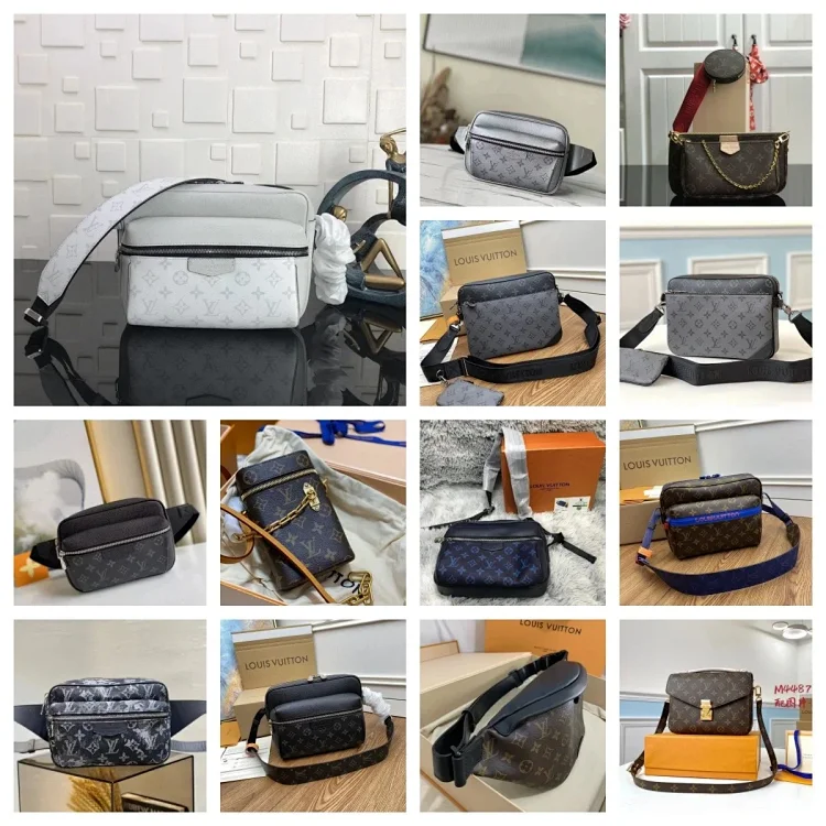 Louis Vuitton Crossbody Bag Monogram Canvas Black Brown Mise