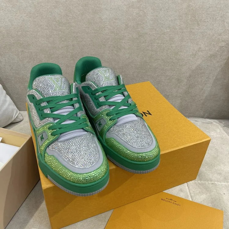 Louis Vuitton Crystal Green Sneakers Shoes