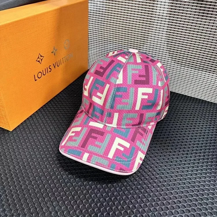 Louis Vuitton Fendi Cap Purple Pink Teal Mise