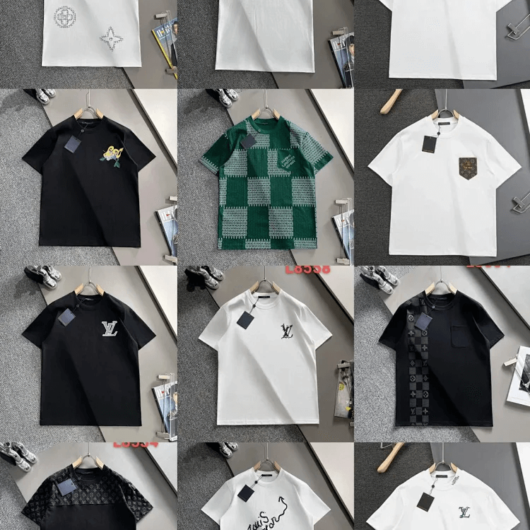 Louis Vuitton green check pattern short-sleeve T-shirt, L