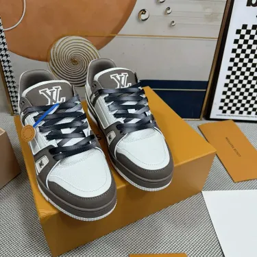 Louis Vuitton Low Top Sneakers White Brown Shoes