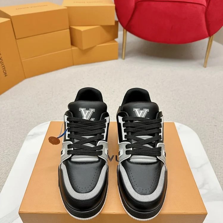 Louis Vuitton LV Air Force 1 Black/Silver Shoes