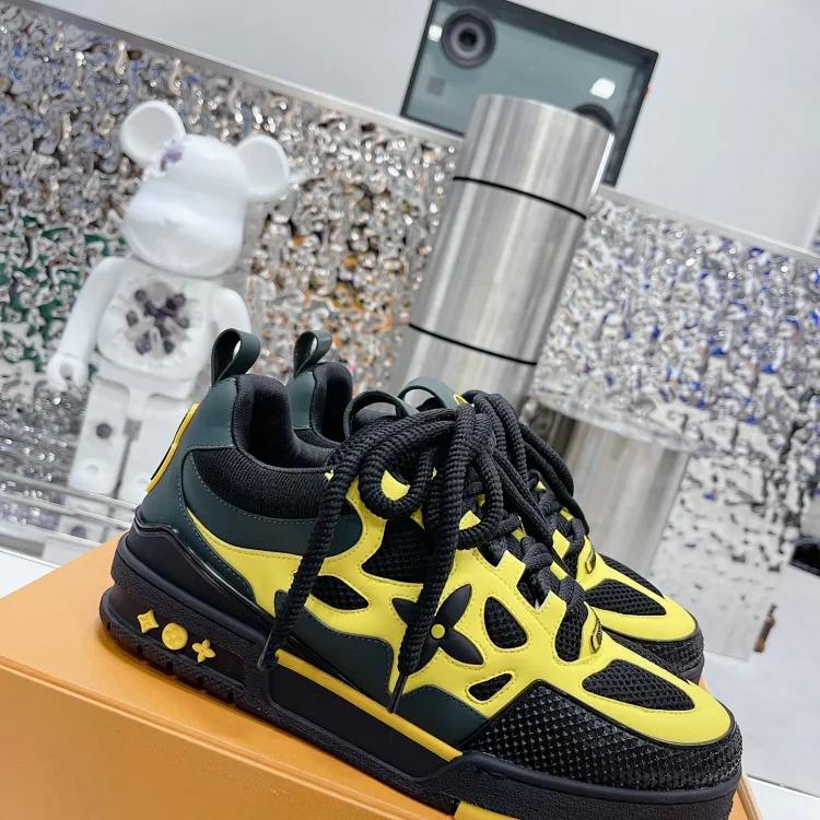 Louis Vuitton LV Sneaker Black/Yellow Shoes