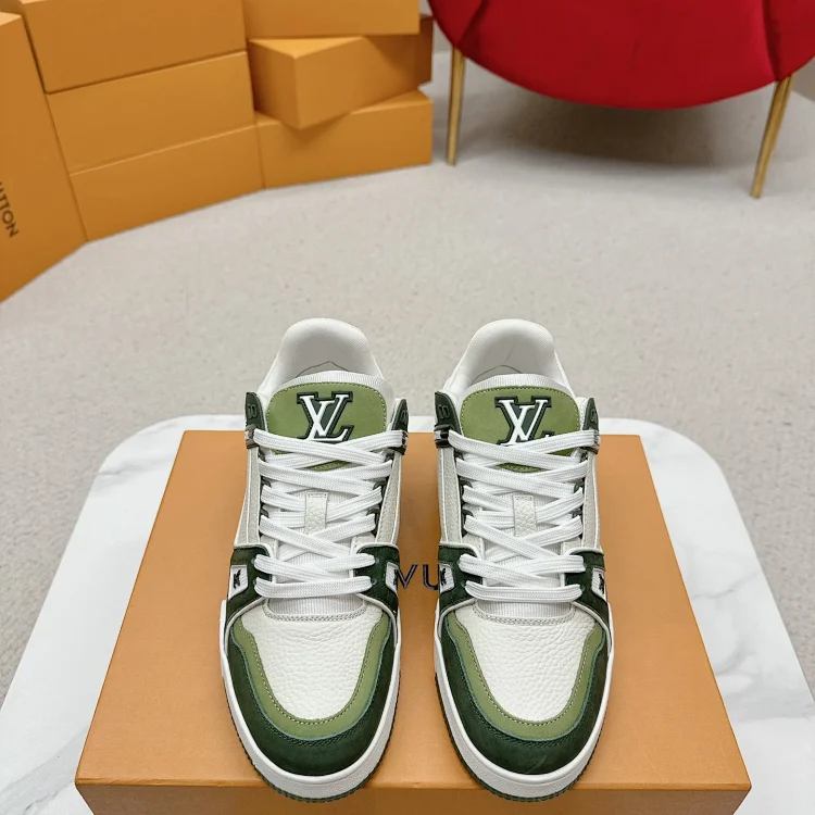 Louis Vuitton LV Sneakers Green & White Shoes