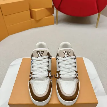 Louis Vuitton LV Trainer Sneaker Brown White Shoes
