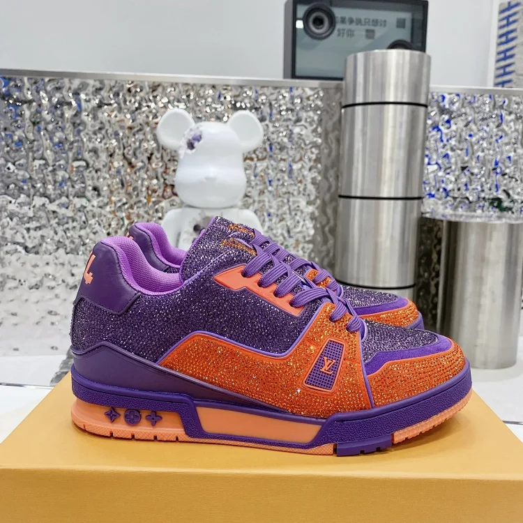 Louis Vuitton LV Trainer Sneaker Purple Orange Shoes