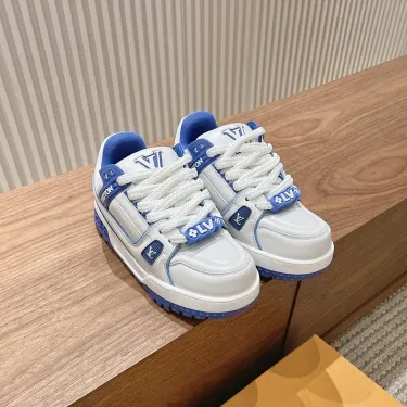 Louis Vuitton LV Trainer Sneaker White Blue Shoes