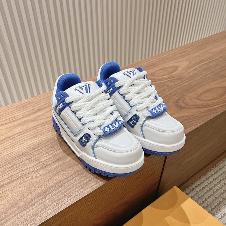 Louis Vuitton LV Trainer Sneaker White Blue Shoes