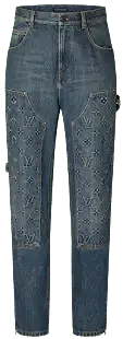 Louis Vuitton Monogram Denim Jeans Blue Pants