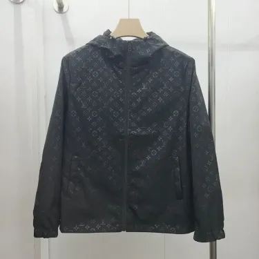 Louis Vuitton Monogram Hooded Jacket Black Jackets