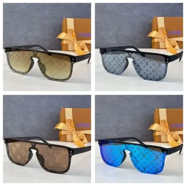 Louis Vuitton Monogram Pattern Sunglasses Gradient Brown Gray Blue Mise