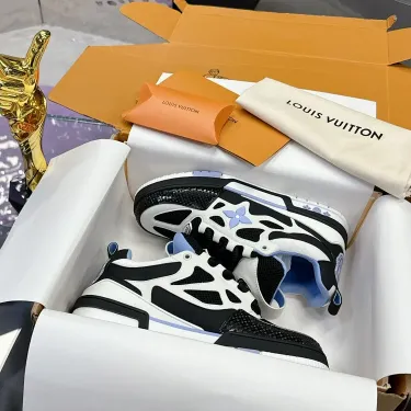 Louis Vuitton Sneakers Black White Blue Shoes