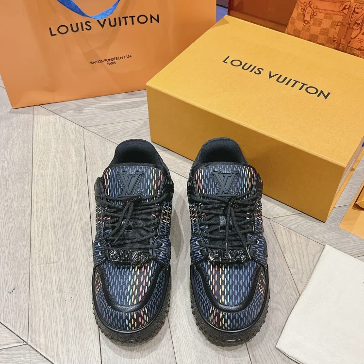 Louis Vuitton Sneakers, Black with Multicolor Gradient, Shoes