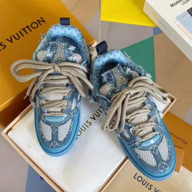 Louis Vuitton Sneakers Blue Beige Shoes